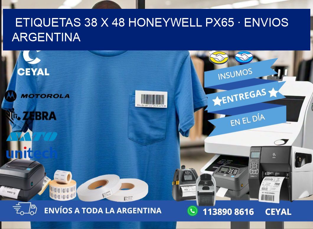 ETIQUETAS 38 x 48 HONEYWELL PX65 · ENVIOS ARGENTINA