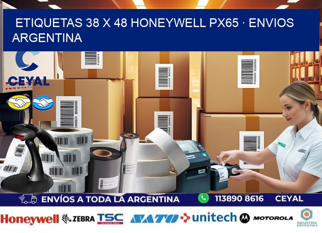 ETIQUETAS 38 x 48 HONEYWELL PX65 · ENVIOS ARGENTINA