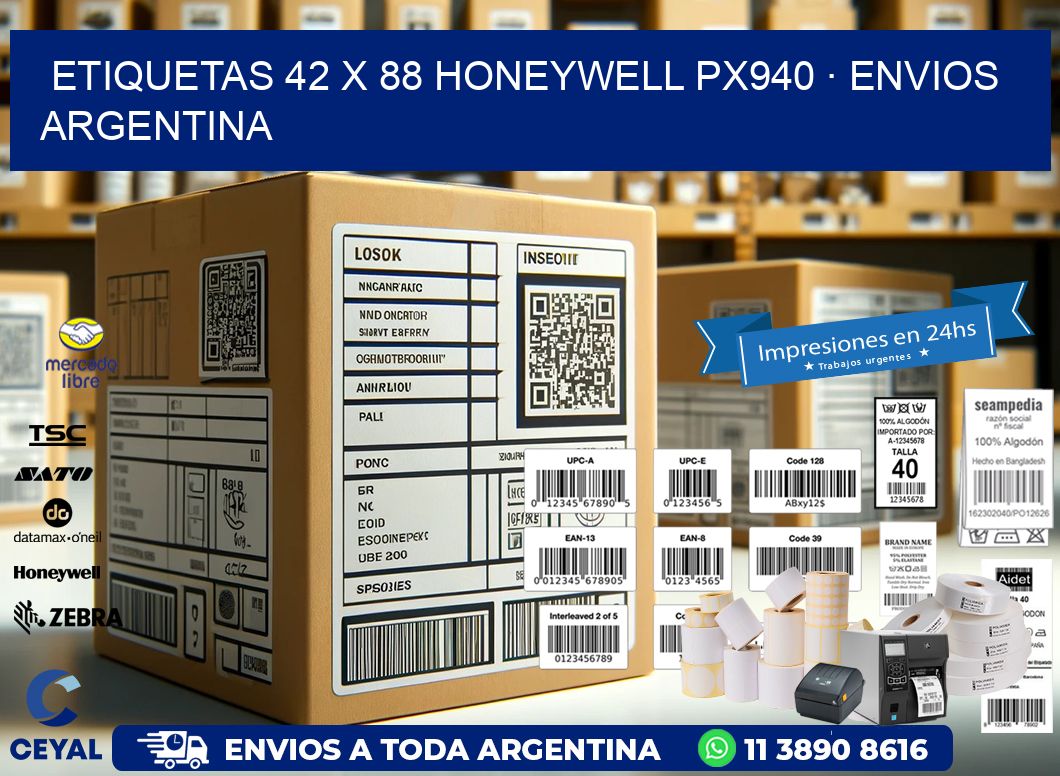 ETIQUETAS 42 x 88 HONEYWELL PX940 · ENVIOS ARGENTINA