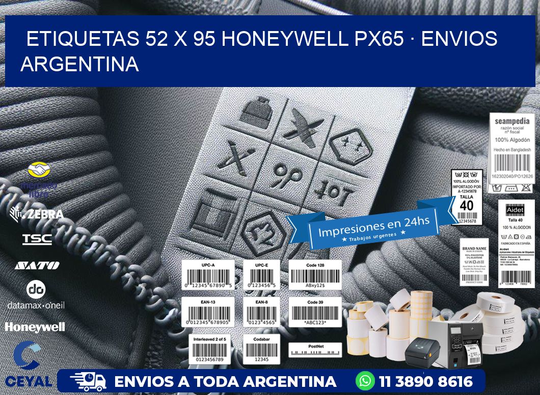ETIQUETAS 52 x 95 HONEYWELL PX65 · ENVIOS ARGENTINA