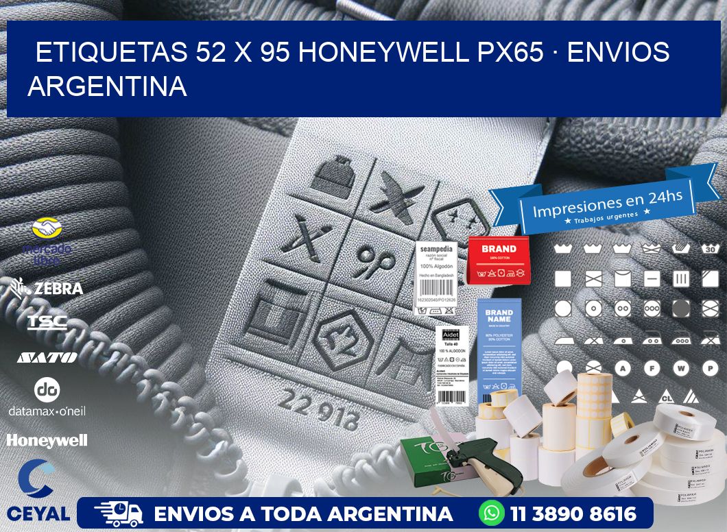 ETIQUETAS 52 x 95 HONEYWELL PX65 · ENVIOS ARGENTINA