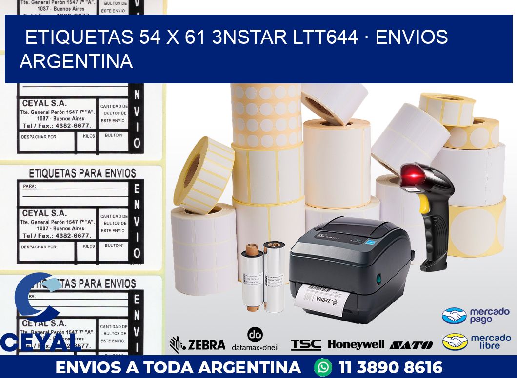 ETIQUETAS 54 x 61 3NSTAR LTT644 · ENVIOS ARGENTINA