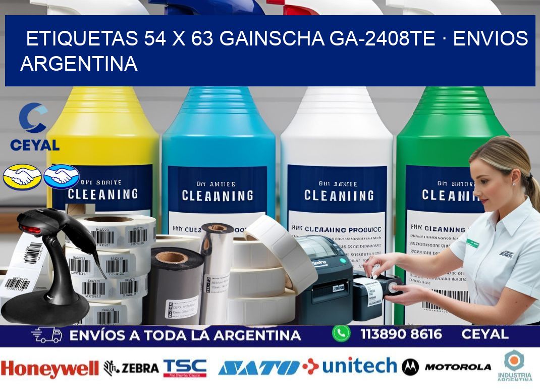 ETIQUETAS 54 x 63 GAINSCHA GA-2408TE · ENVIOS ARGENTINA