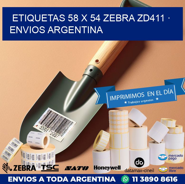 ETIQUETAS 58 x 54 ZEBRA ZD411 · ENVIOS ARGENTINA