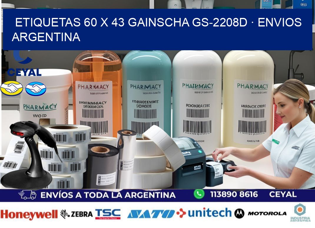 ETIQUETAS 60 x 43 GAINSCHA GS-2208D · ENVIOS ARGENTINA