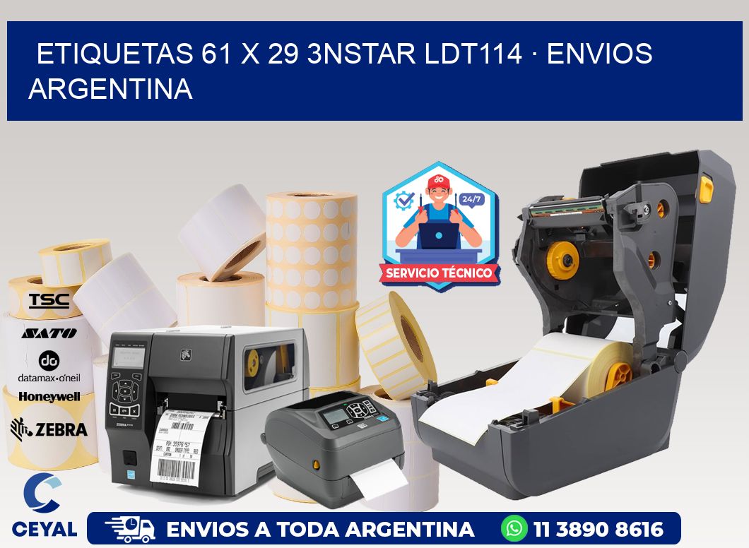 ETIQUETAS 61 x 29 3NSTAR LDT114 · ENVIOS ARGENTINA