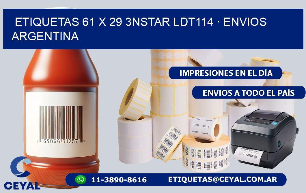 ETIQUETAS 61 x 29 3NSTAR LDT114 · ENVIOS ARGENTINA