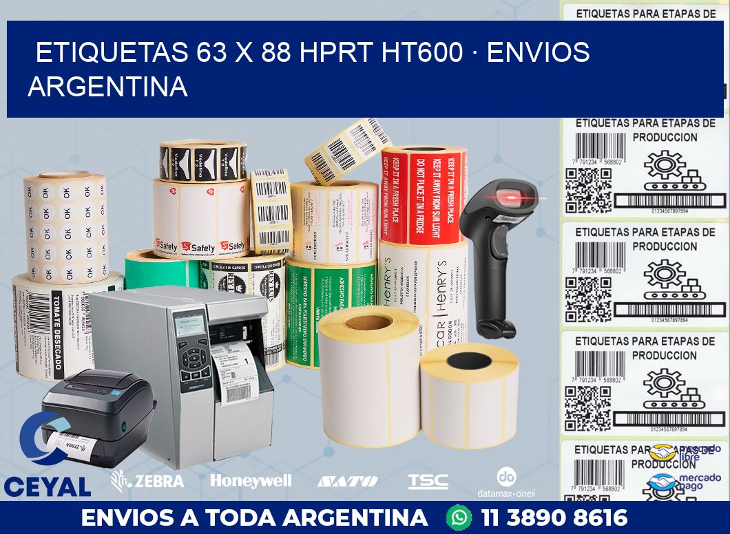 ETIQUETAS 63 x 88 HPRT HT600 · ENVIOS ARGENTINA