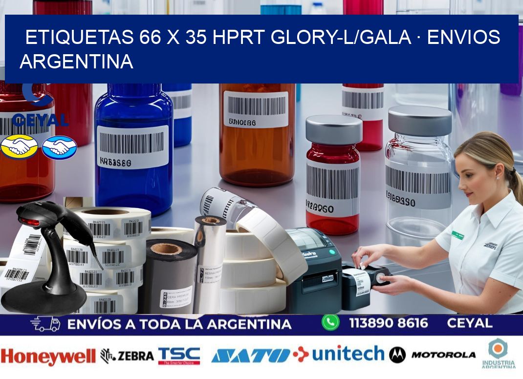 ETIQUETAS 66 x 35 HPRT GLORY-L/GALA · ENVIOS ARGENTINA