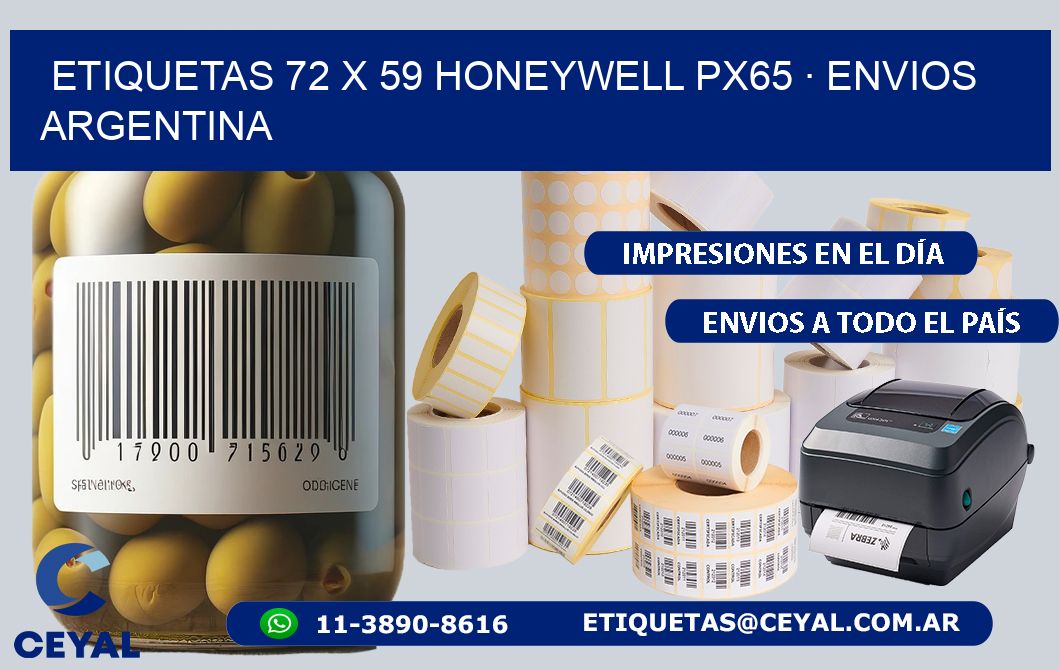 ETIQUETAS 72 x 59 HONEYWELL PX65 · ENVIOS ARGENTINA