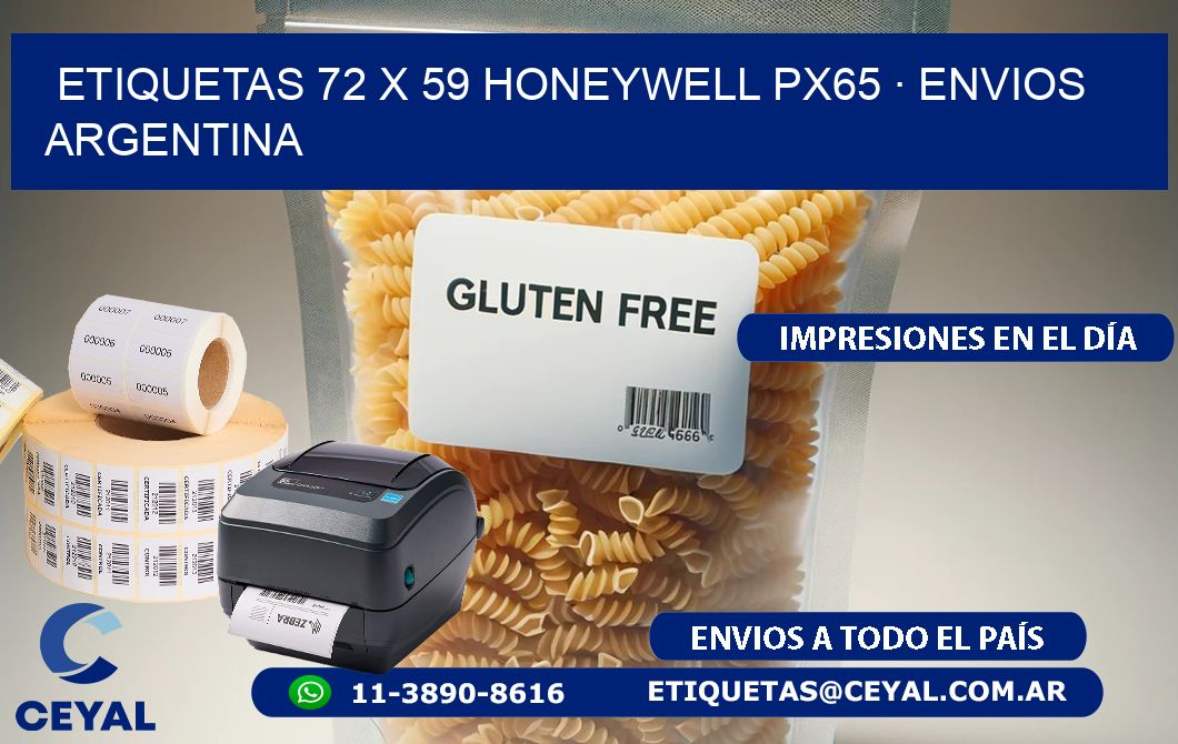 ETIQUETAS 72 x 59 HONEYWELL PX65 · ENVIOS ARGENTINA