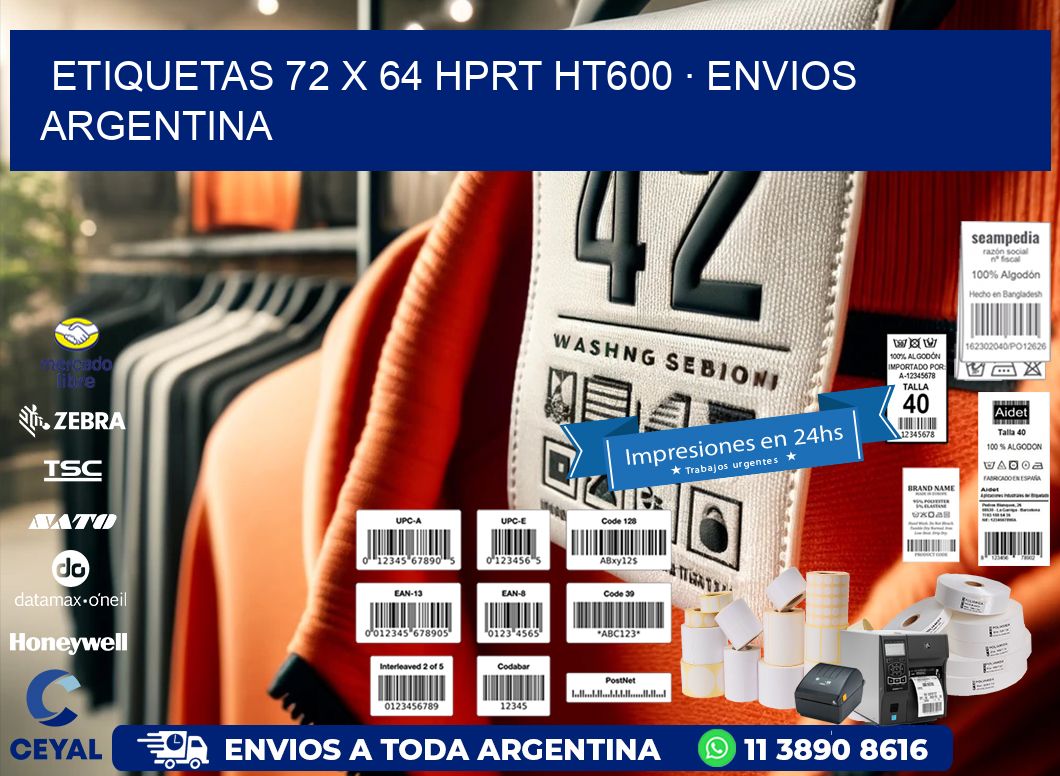 ETIQUETAS 72 x 64 HPRT HT600 · ENVIOS ARGENTINA