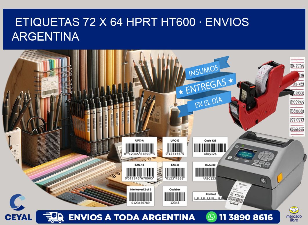 ETIQUETAS 72 x 64 HPRT HT600 · ENVIOS ARGENTINA
