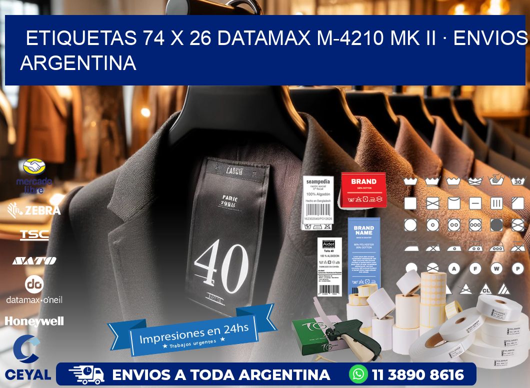 ETIQUETAS 74 x 26 DATAMAX M-4210 MK II · ENVIOS ARGENTINA