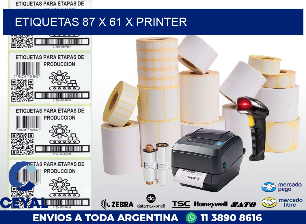 ETIQUETAS 87 x 61 X PRINTER