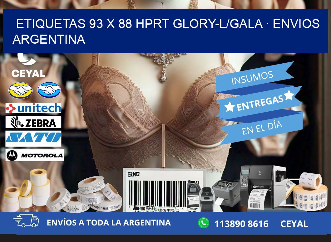 ETIQUETAS 93 x 88 HPRT GLORY-L/GALA · ENVIOS ARGENTINA