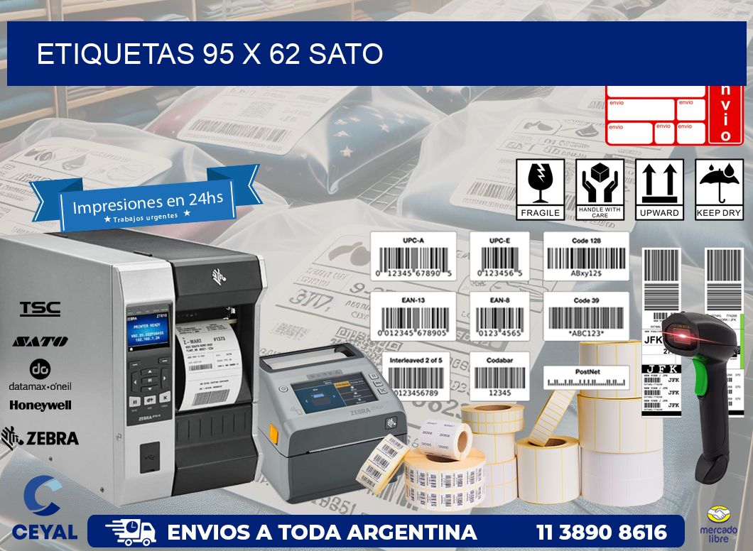 ETIQUETAS 95 x 62 SATO