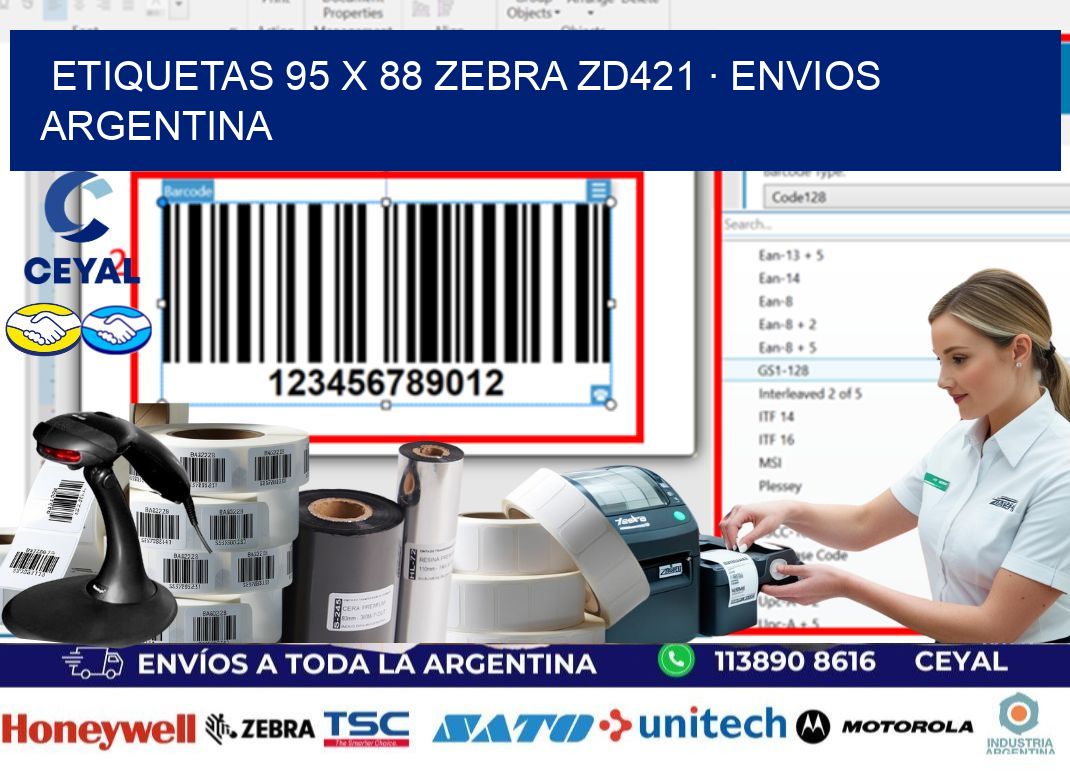 ETIQUETAS 95 x 88 ZEBRA ZD421 · ENVIOS ARGENTINA