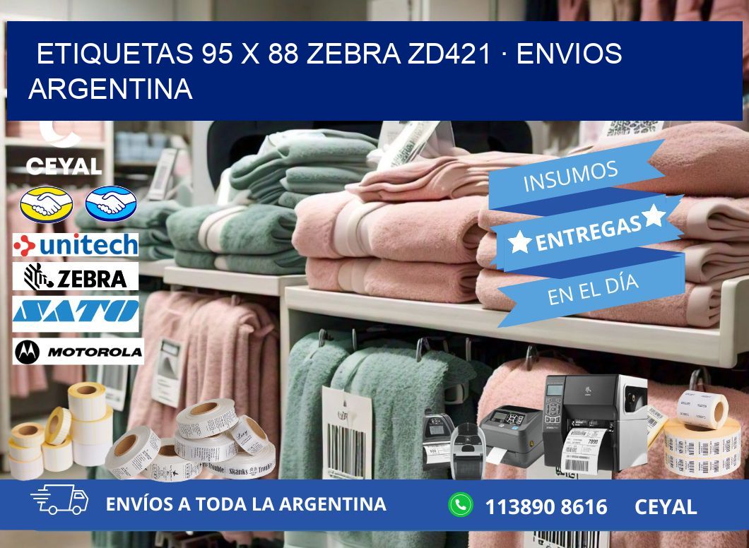 ETIQUETAS 95 x 88 ZEBRA ZD421 · ENVIOS ARGENTINA