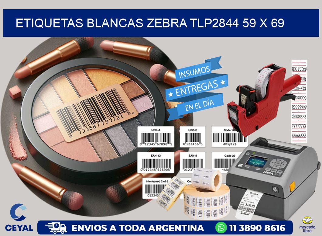 ETIQUETAS BLANCAS ZEBRA TLP2844 59 x 69