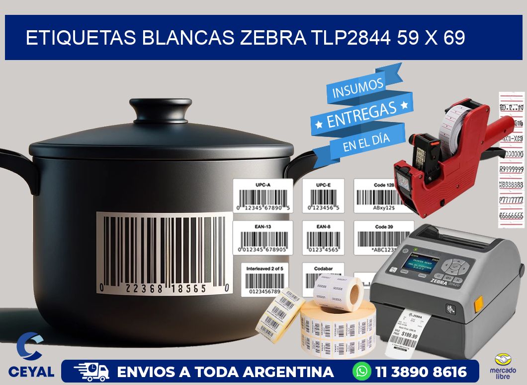 ETIQUETAS BLANCAS ZEBRA TLP2844 59 x 69