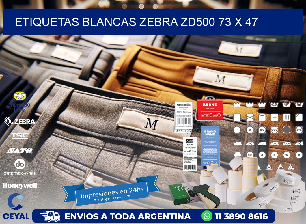 ETIQUETAS BLANCAS ZEBRA ZD500 73 x 47