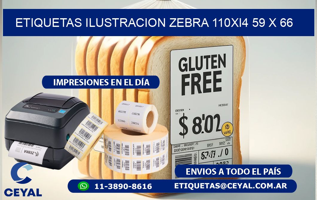 ETIQUETAS ILUSTRACION ZEBRA 110Xi4 59 x 66