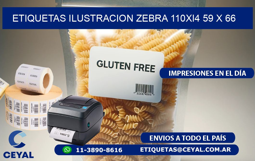 ETIQUETAS ILUSTRACION ZEBRA 110Xi4 59 x 66