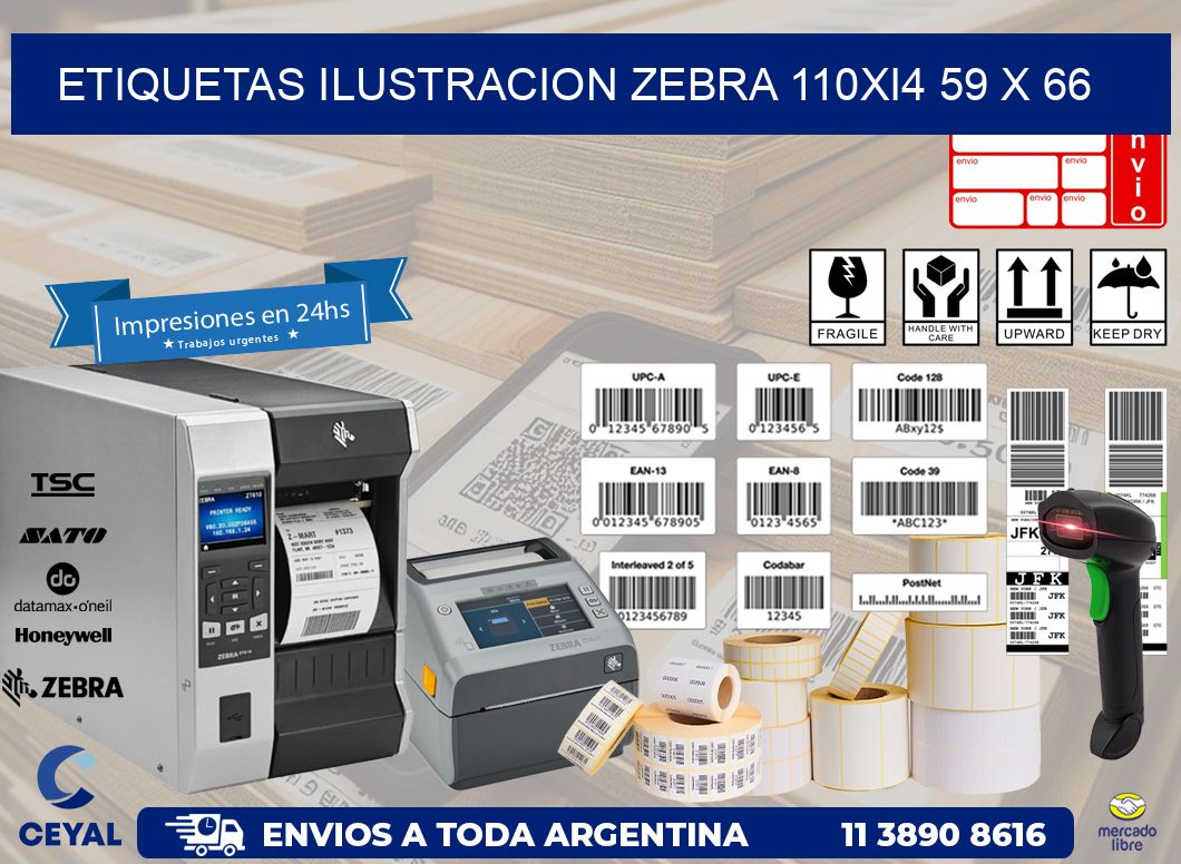 ETIQUETAS ILUSTRACION ZEBRA 110Xi4 59 x 66