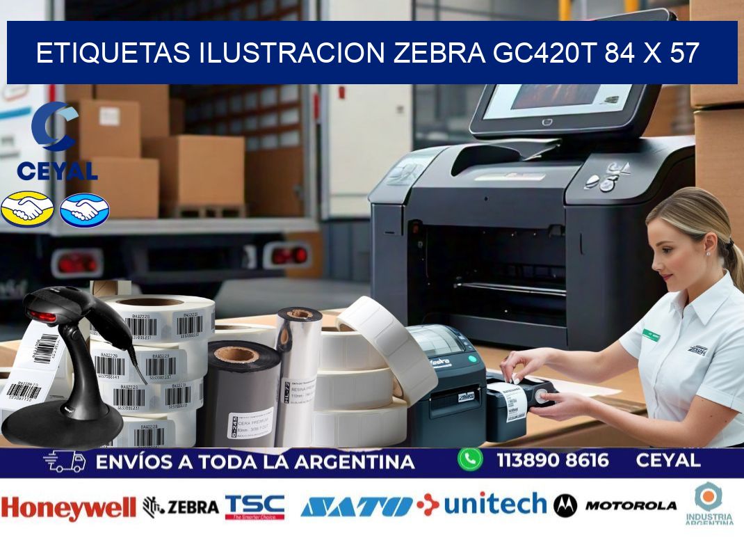 ETIQUETAS ILUSTRACION ZEBRA GC420T 84 x 57