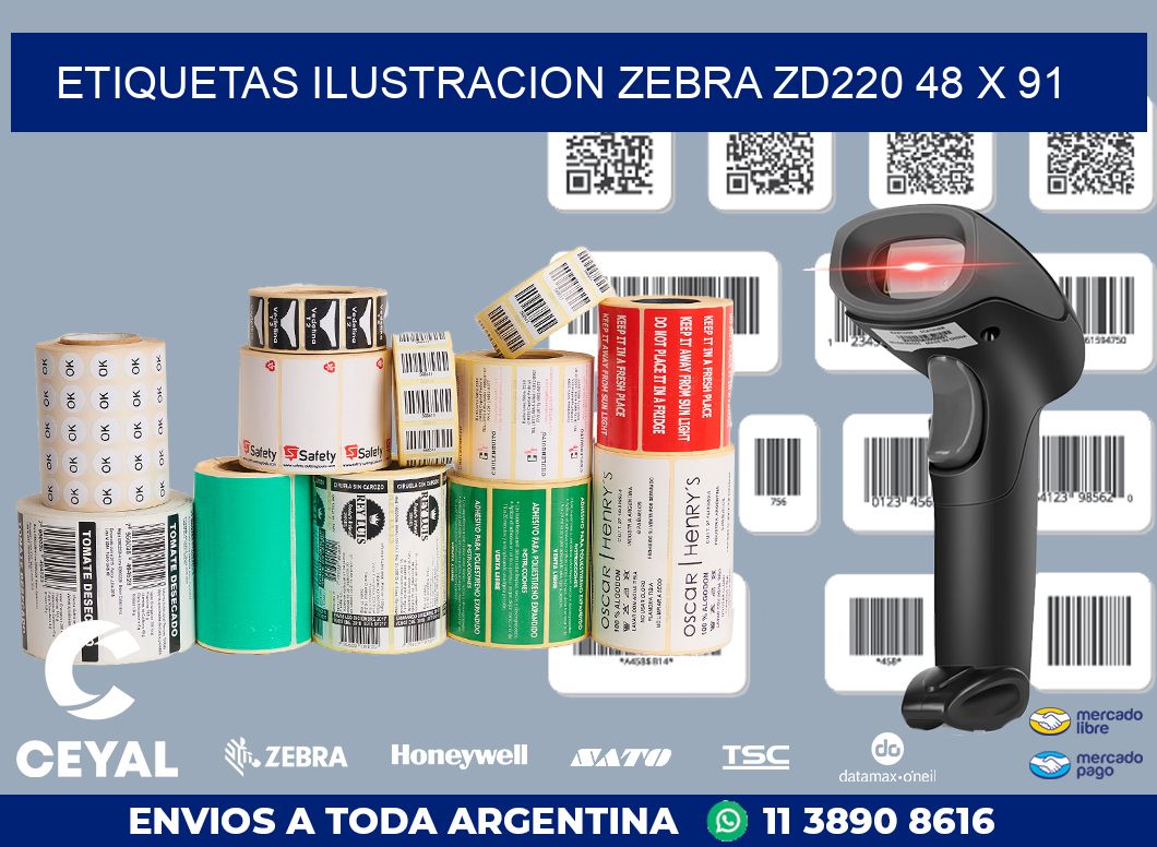 ETIQUETAS ILUSTRACION ZEBRA ZD220 48 x 91