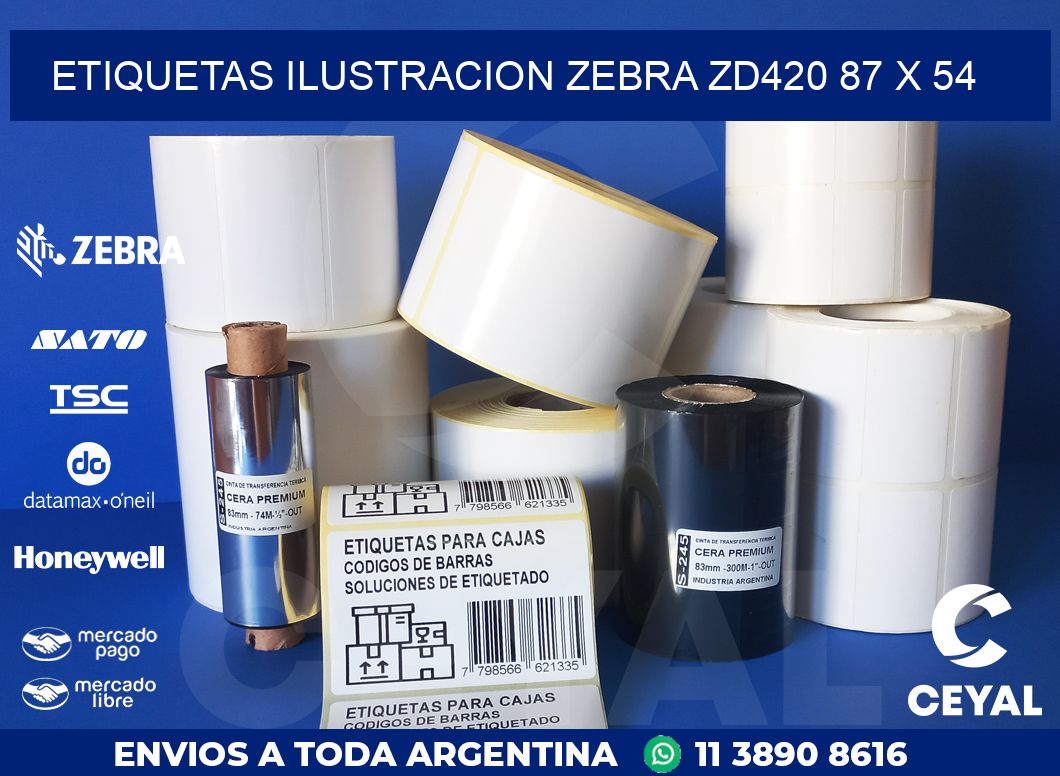 ETIQUETAS ILUSTRACION ZEBRA ZD420 87 x 54