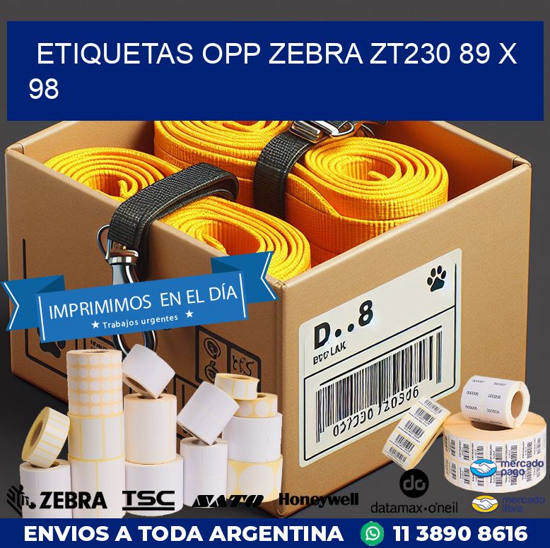 ETIQUETAS OPP ZEBRA ZT230 89 x 98