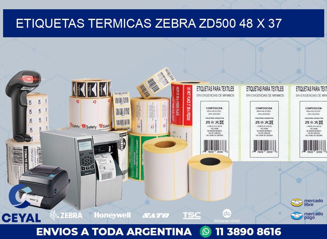 ETIQUETAS TERMICAS ZEBRA ZD500 48 x 37
