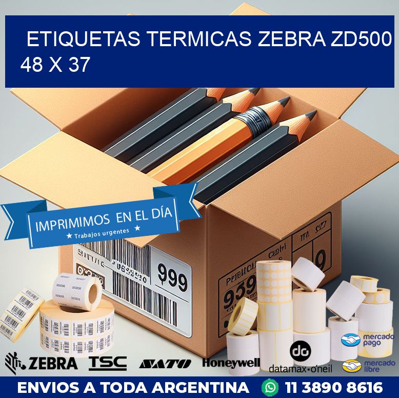 ETIQUETAS TERMICAS ZEBRA ZD500 48 x 37