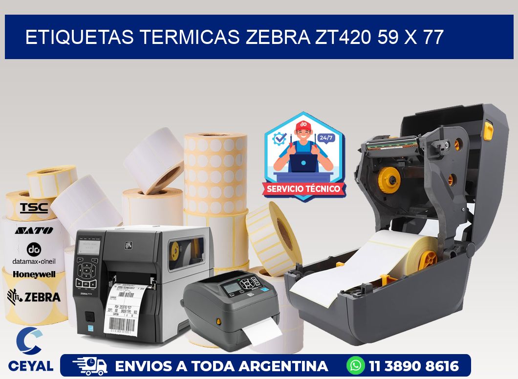 ETIQUETAS TERMICAS ZEBRA ZT420 59 x 77