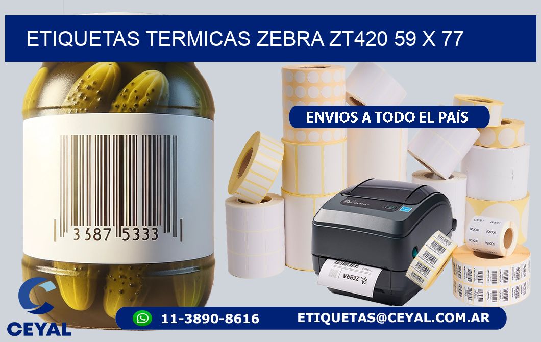 ETIQUETAS TERMICAS ZEBRA ZT420 59 x 77