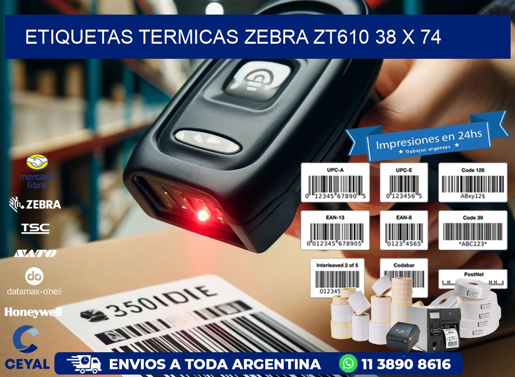 ETIQUETAS TERMICAS ZEBRA ZT610 38 x 74