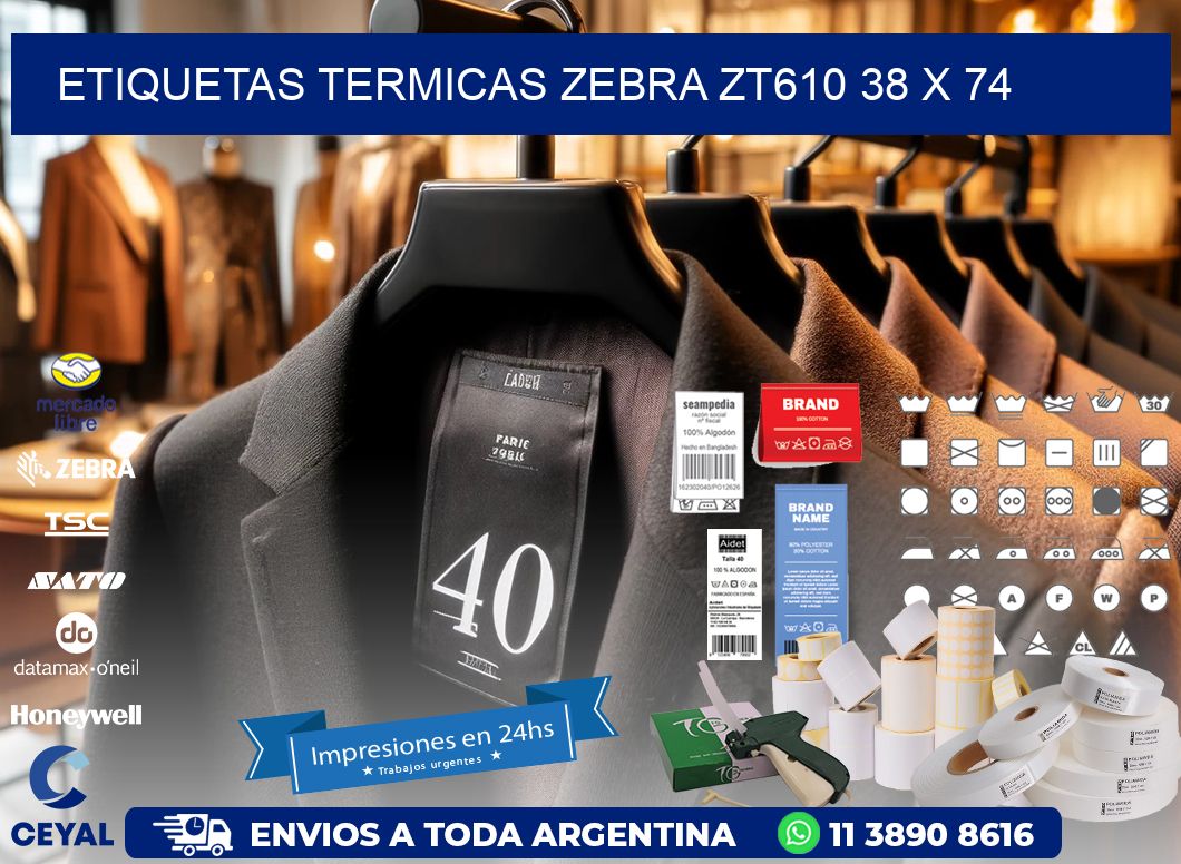 ETIQUETAS TERMICAS ZEBRA ZT610 38 x 74