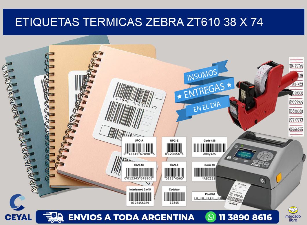 ETIQUETAS TERMICAS ZEBRA ZT610 38 x 74
