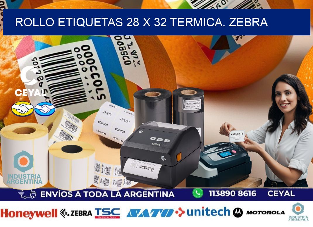 Rollo etiquetas 28 x 32 termica. zebra