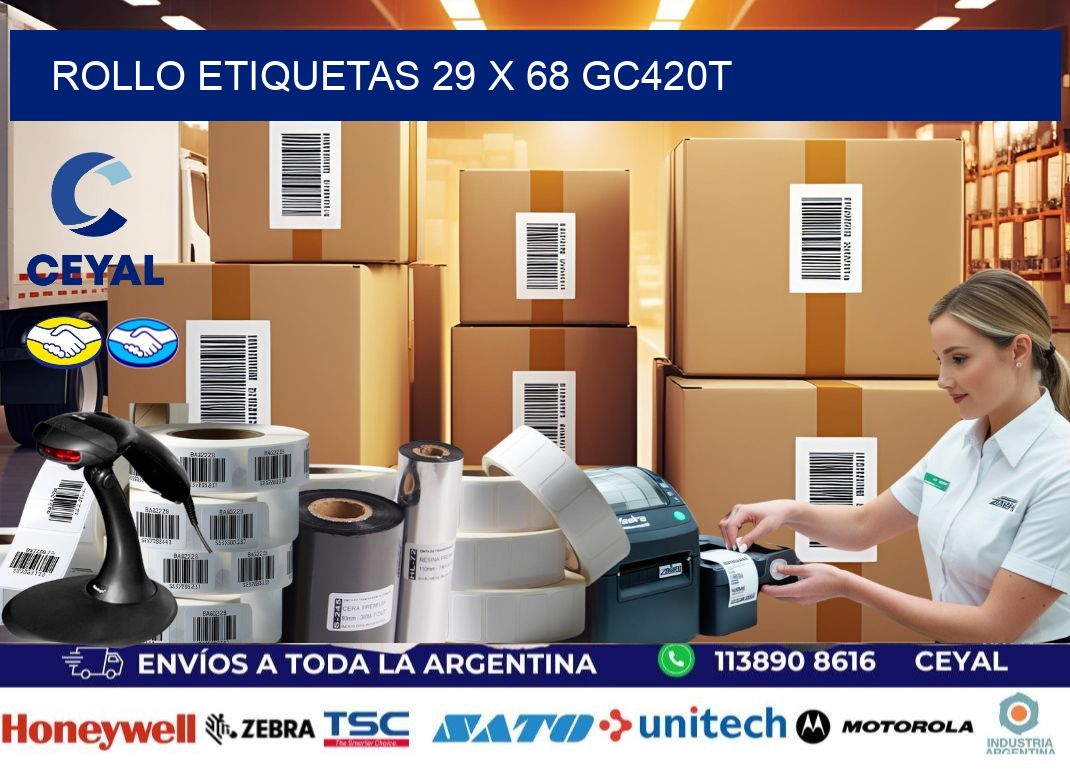 Rollo etiquetas 29 x 68 gc420t
