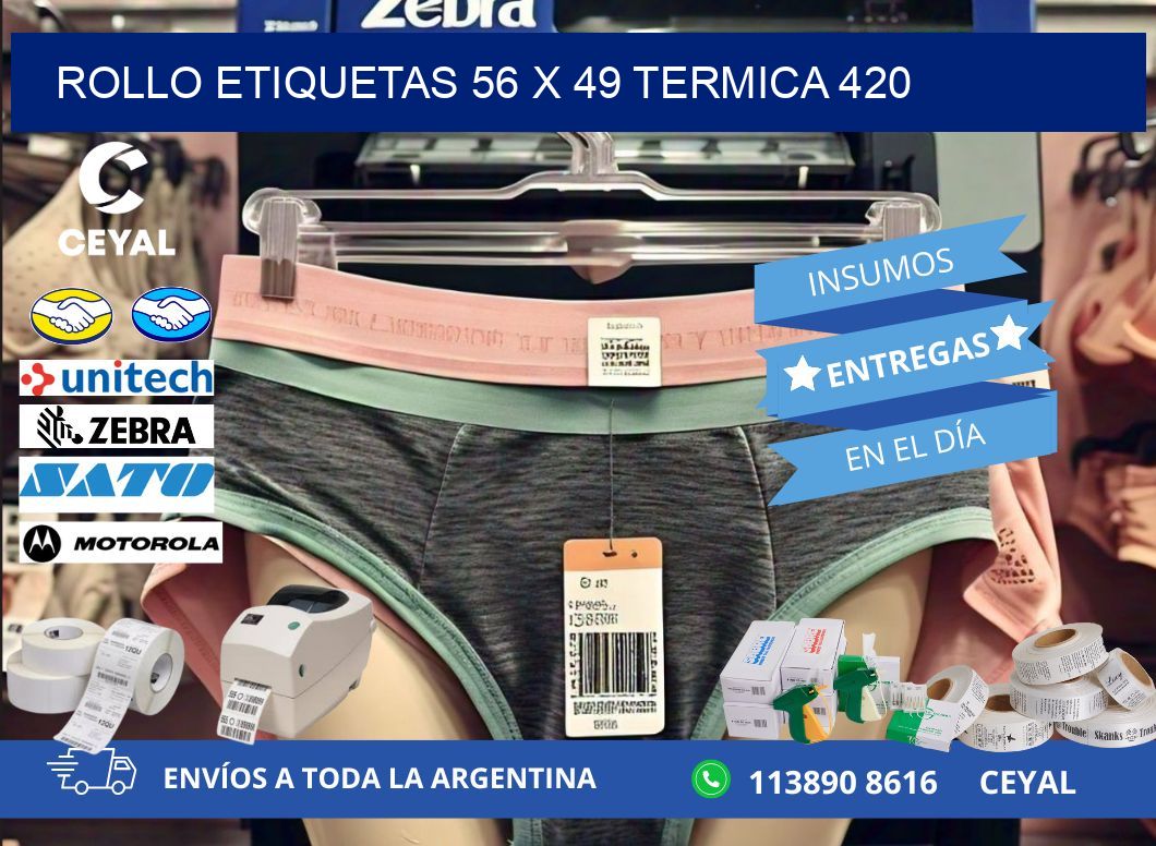 Rollo etiquetas 56 x 49 termica 420