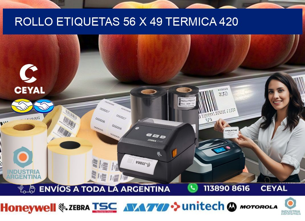 Rollo etiquetas 56 x 49 termica 420