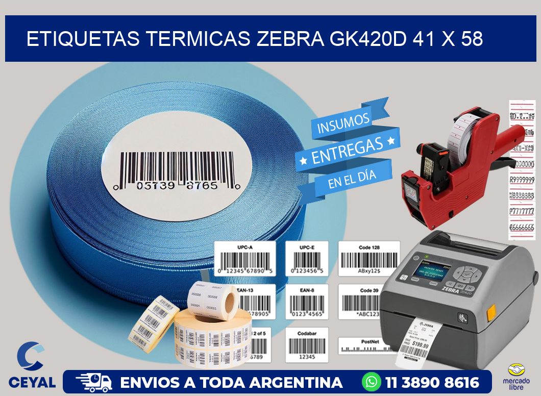 ETIQUETAS TERMICAS ZEBRA GK420D 41 x 58