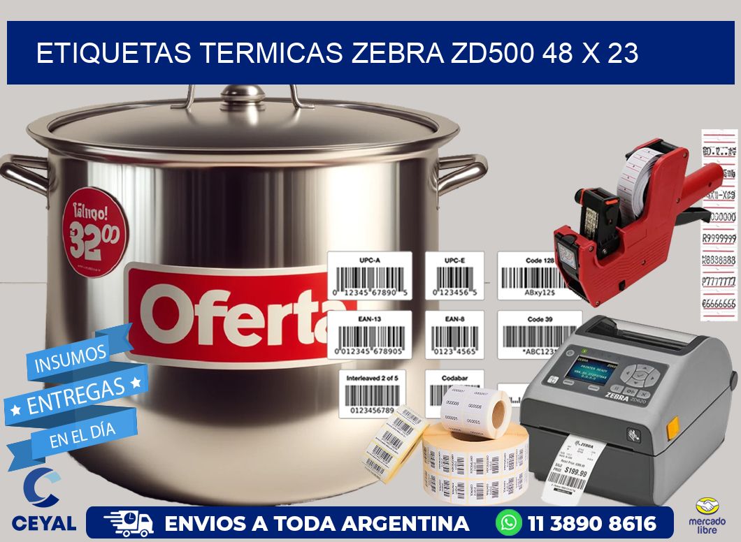 ETIQUETAS TERMICAS ZEBRA ZD500 48 x 23