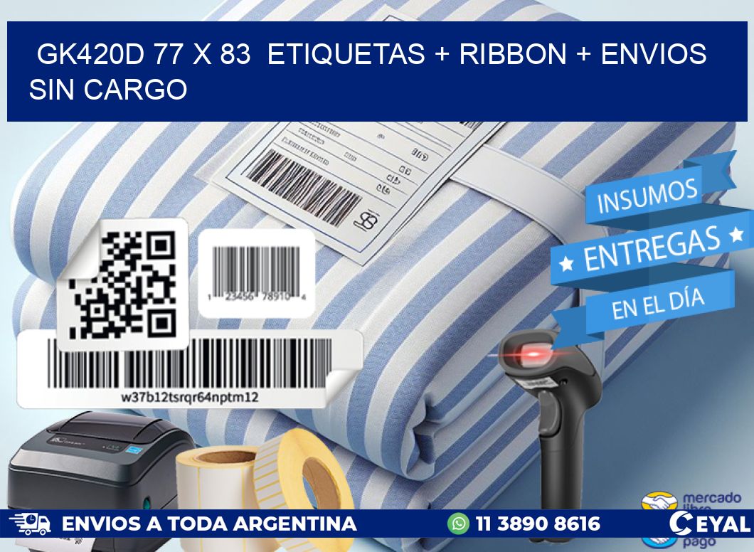 GK420D 77 x 83  etiquetas + ribbon + envios sin cargo