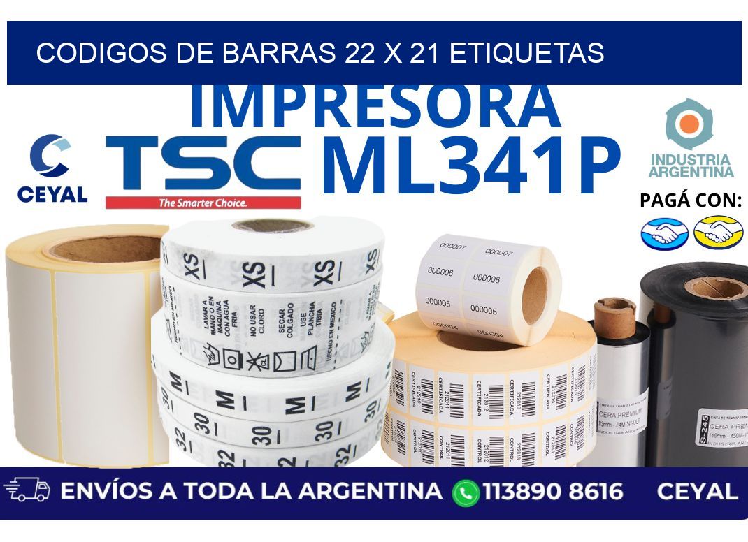 codigos de barras 22 x 21 etiquetas