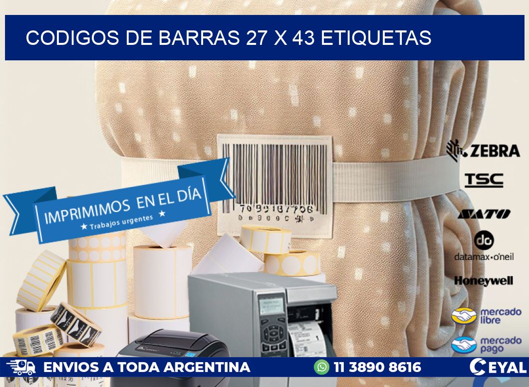 codigos de barras 27 x 43 etiquetas