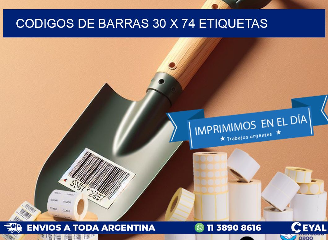 codigos de barras 30 x 74 etiquetas